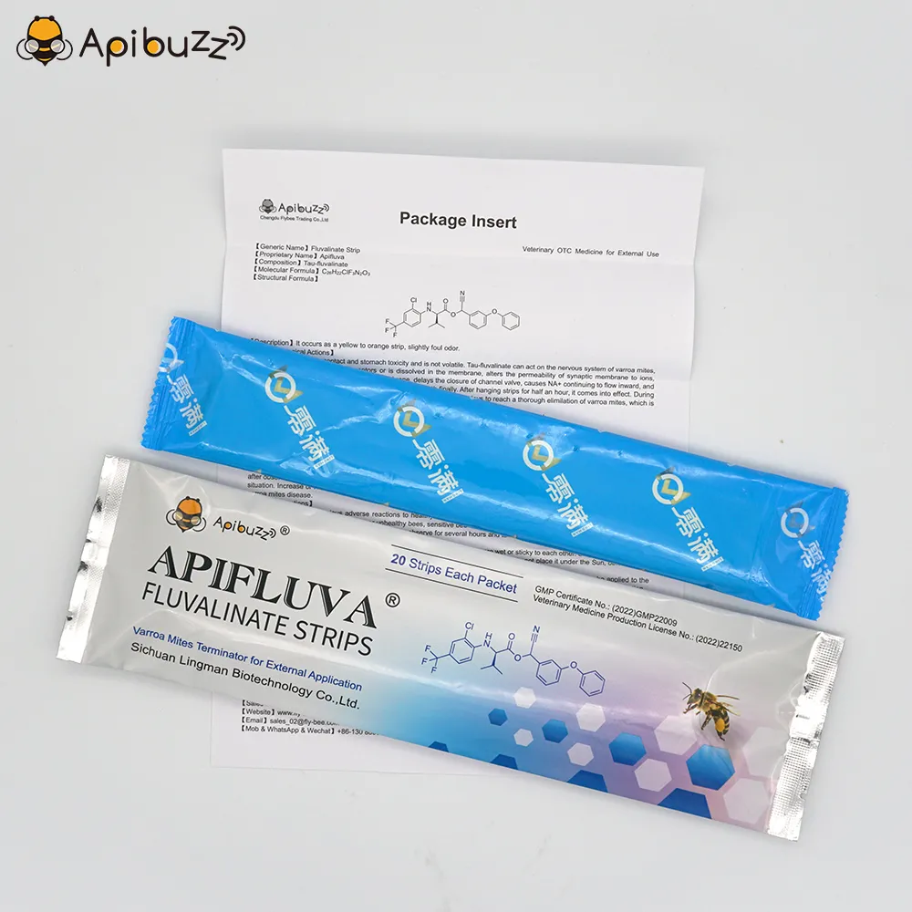 APIFLUVA Anti-Bee Mite Strips - 20-Count Pack