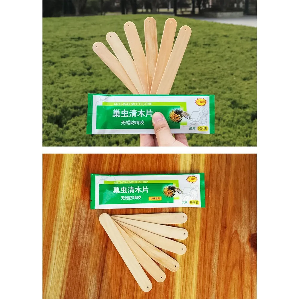APIBUZZ Hive Wax Moth Treatment Wooden Strips | 10-Unit Pack