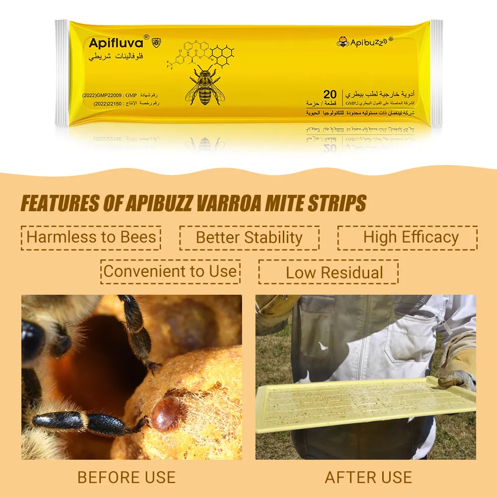 Arabic APIFLUVA Fluvalinate Strips - 20-Pack