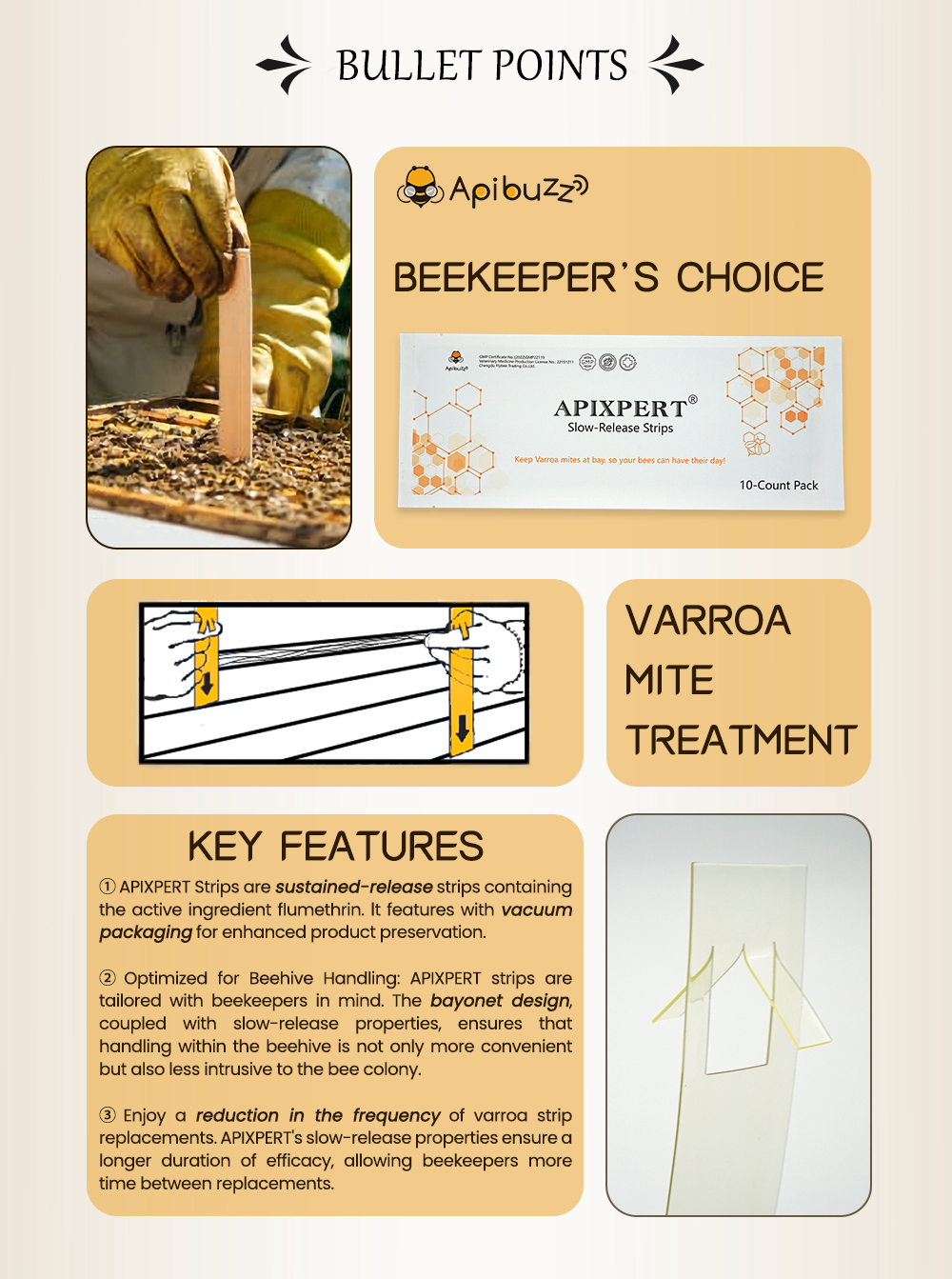 APIXPERT Slow-Release Flumethrin Varroa Strips