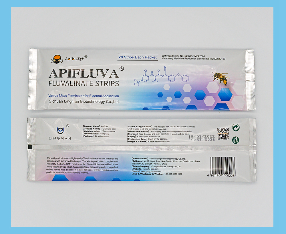 APIFLUVA Anti-Bee Mite Strips - 20-Count Pack