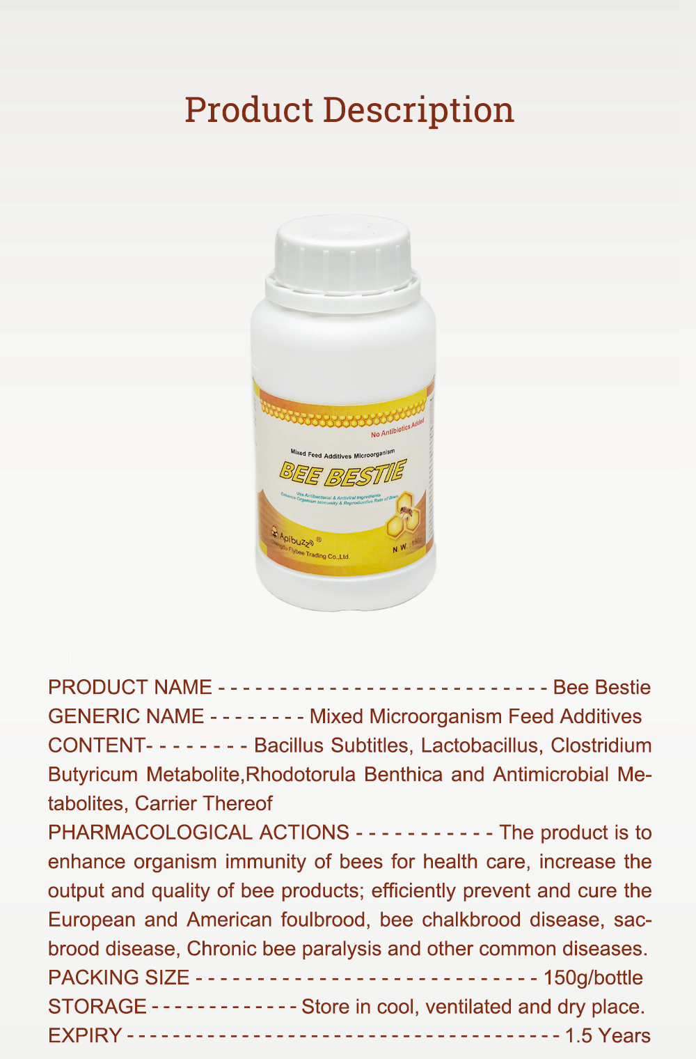 BEE-BESTIE - Microbial Bee Food Supplements
