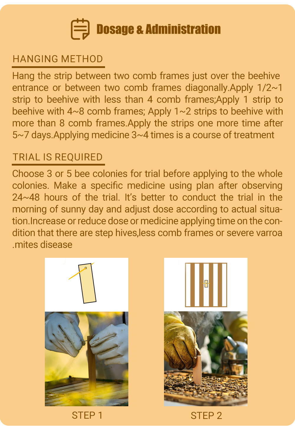 Arabic APIFLUVA Fluvalinate Strips - 20-Pack